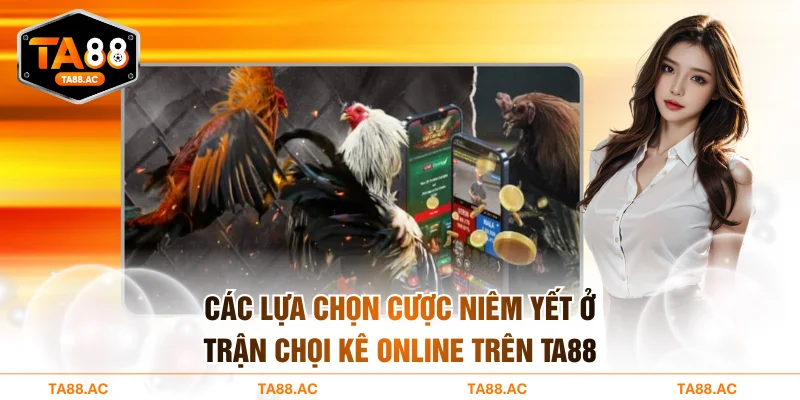 Các lựa chọn cược niêm yết ở trận chọi kê online trên TA88